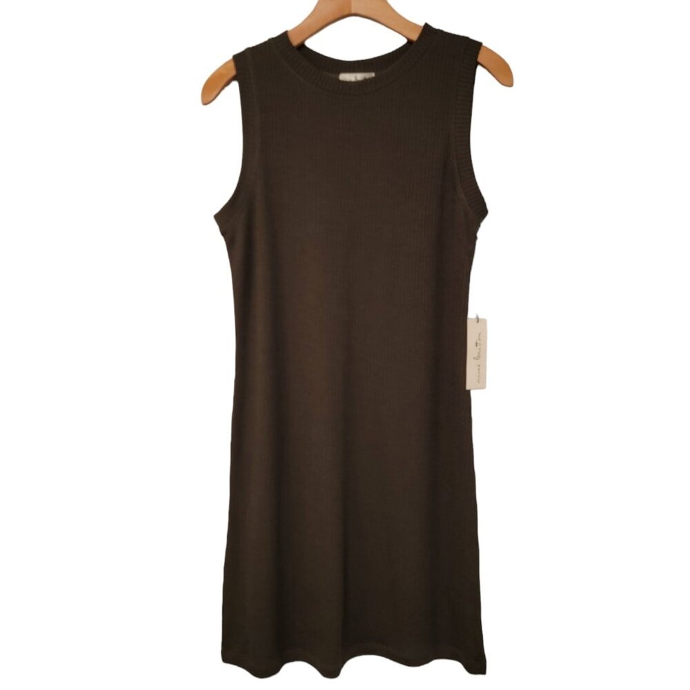 Nine Britton Jen Knit Ribbed Dress Stitch Fix Olive Size Medium NEW NWT